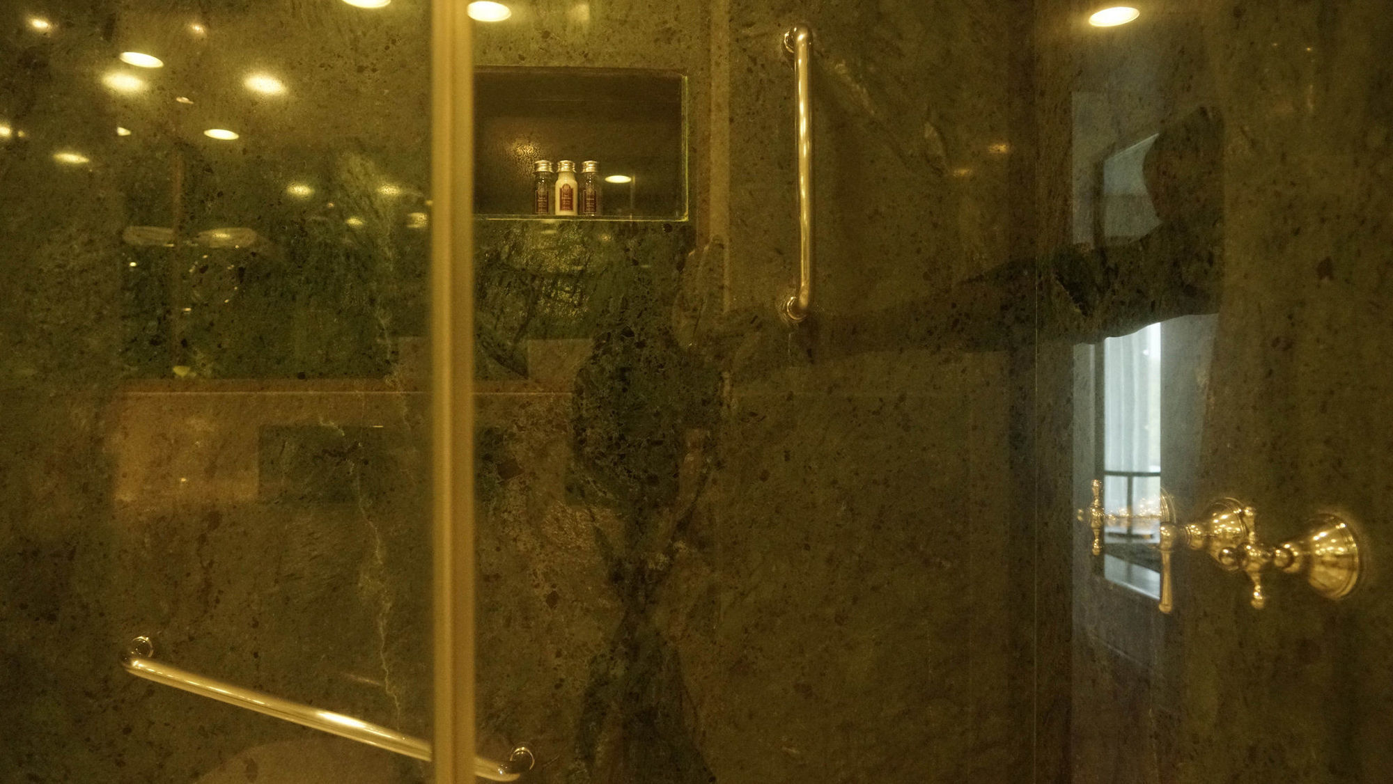 Taj Chandīgarh Dış mekan fotoğraf A shower with a sliding door